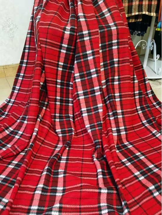 Double Sided Queen Size Plaid Flannel Blanket